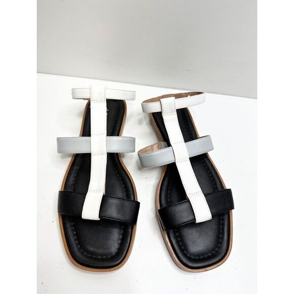 Della terra Sandals Womens Size 8 Multicolor Ankle Strap Darya Vegan Flat - Picture 4 of 7